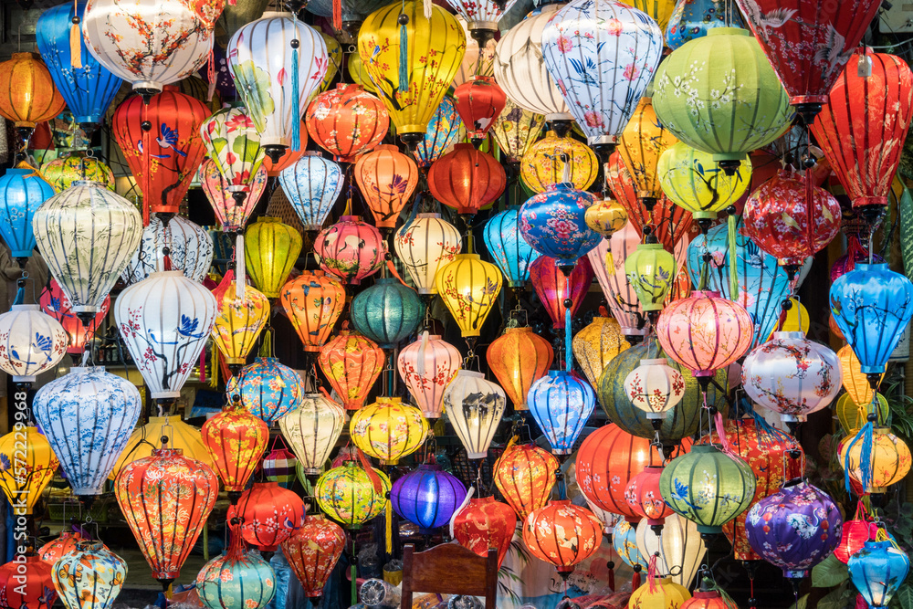 Paper lanterns on the streets of Hoi An, Vietnam.