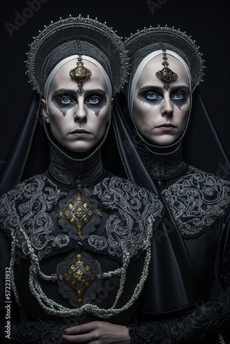 Twin nuns of terror. Generative ai. 