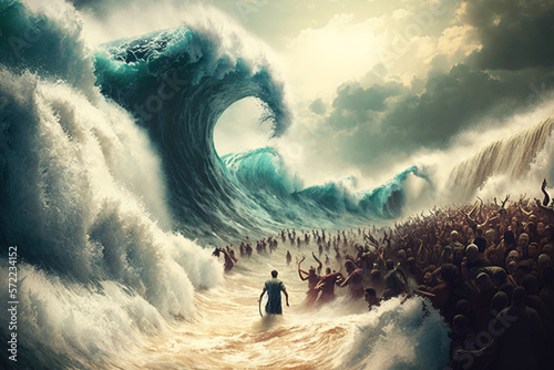 Moses crossing the Red Sea, Generative AI	