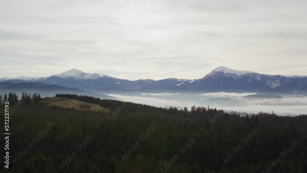 Panoramic view on the snowy mountain ridge Panoramic view on the snowy mountain ridge