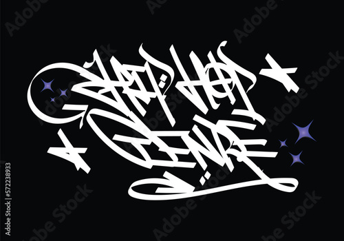 Graffiti tagging word of HIP HOP GENRE