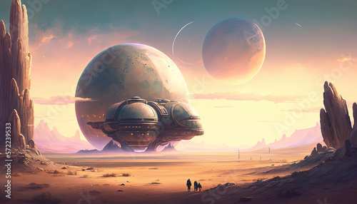 Artistic concept painting of a beautiful sci-fi landscape