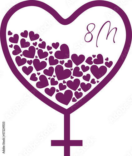 Icono dia internacional de la mujer, 8 de Marzo. Vector
