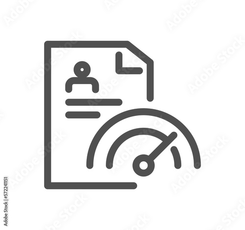 Credit rating related icon outline and linear vector.