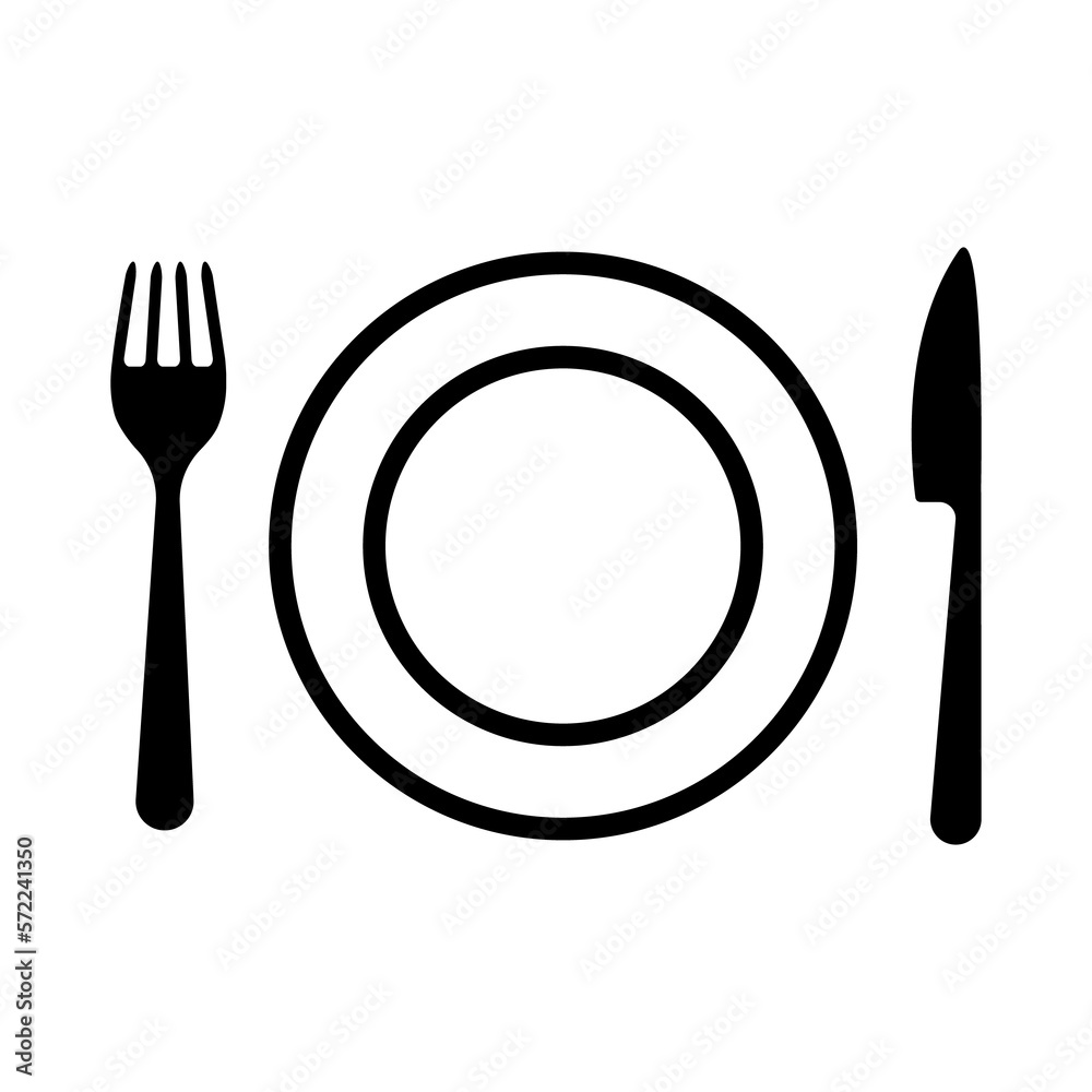 Tableware Line Icon. Plate And Knife With A Fork. Tableware Line Icon. Plate And Knife With A Fork.