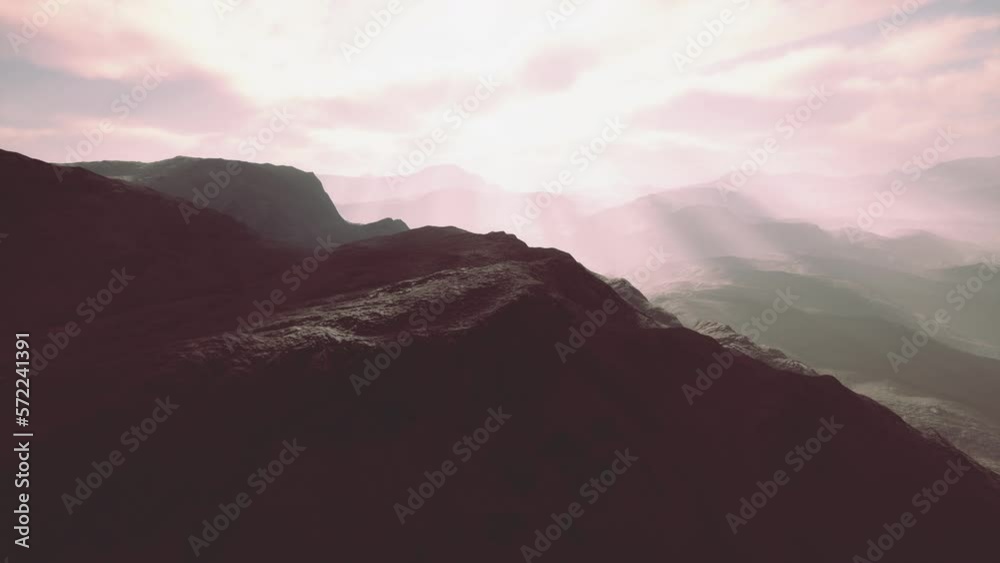 desert landscape of the Pamir Mountains in fog desert landscape of the Pamir Mountains in fog