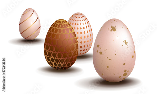 Easter eggs with a brown pattern.