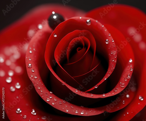 Wallpaper with Red Rose wit...