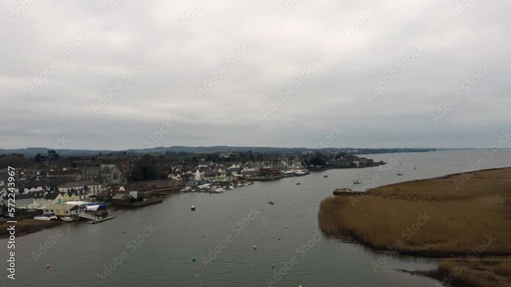 Topsham near Exeter devon England uk aerial drone Topsham near Exeter devon England uk aerial drone
