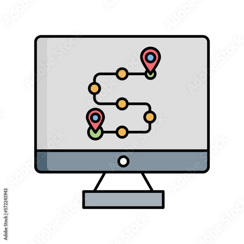 Rout map vector icon easily modify 

