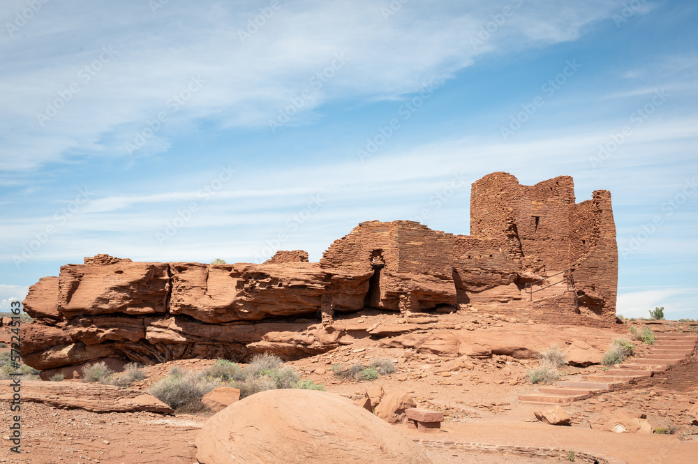 Detail of the remains of the ancient Wupatki settlement, in Wupatki National Monument