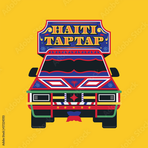 Tap tap car haiti illustration