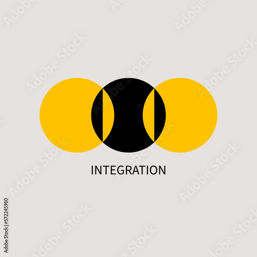 Integration abstract logo, three circles