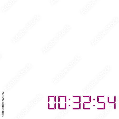 Digital clock number set. Electronic figures. Vector illustration.