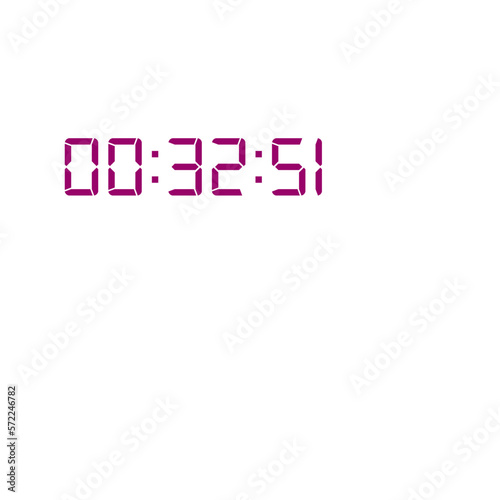 Digital clock number set. Electronic figures. Vector illustration.