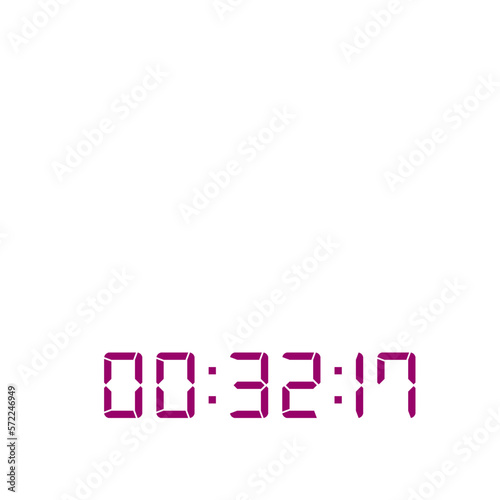 Digital clock number set. Electronic figures. Vector illustration.