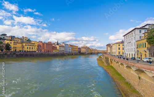 Firenze (Italy) - A view of artistic historical center of Florence, the capital of Renaissance culture and Tuscany region, with Ponte Vecchio and landscape from Piazzale Michelangelo square © ValerioMei