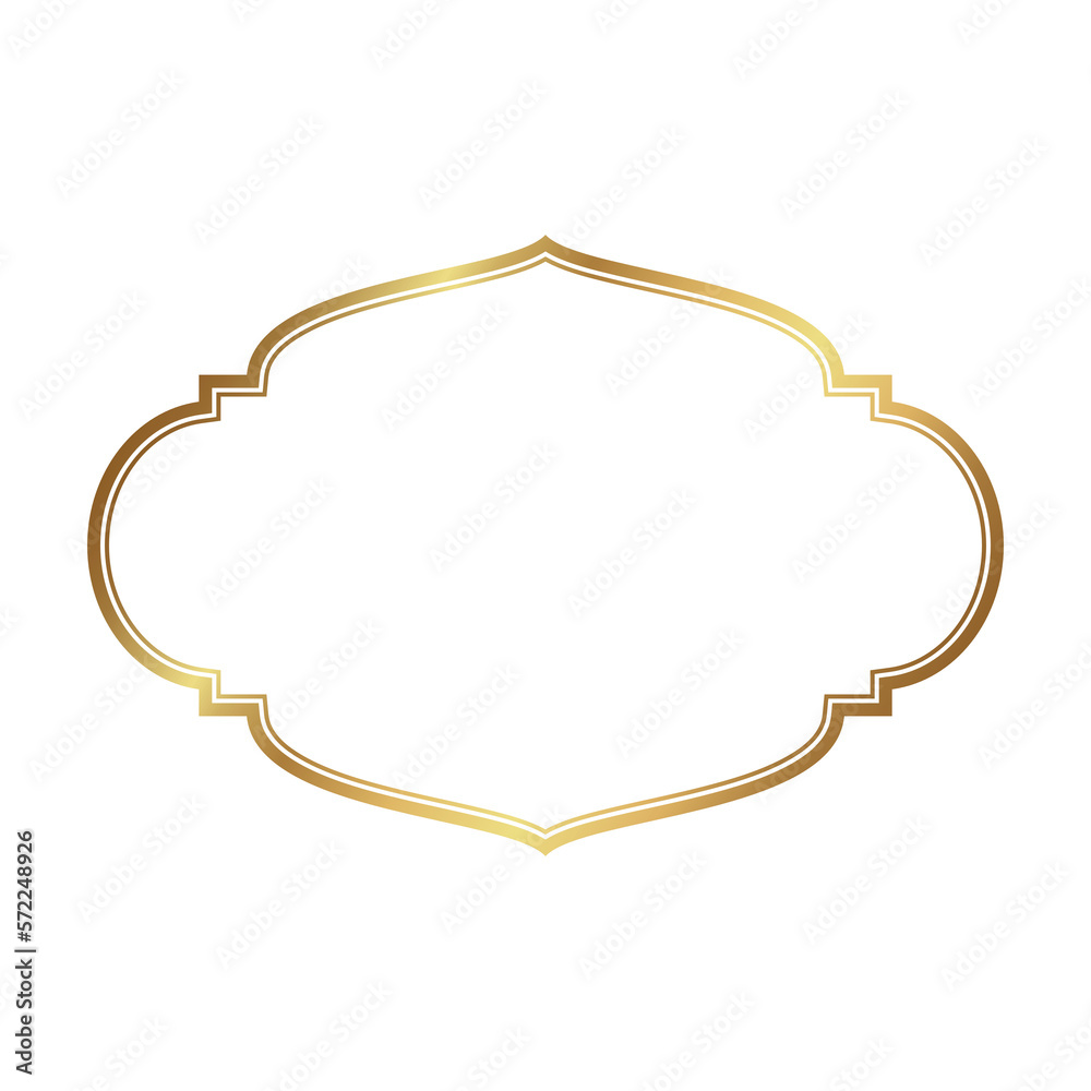 golden rectangle ramadan kareem frame. islamic background
