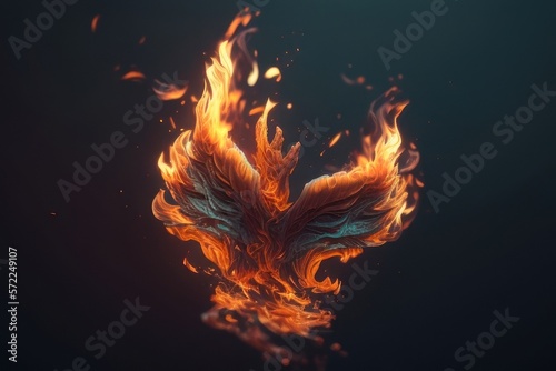 Background with fire and flames  Generative AI