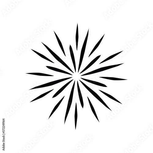 Hand drawn, handmade vintage sunburst vector on a white background EPS Vector