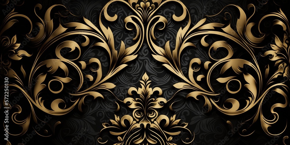 Royal Luxury Black And Gold Ornament Texture Background Royal Luxury Black And Gold Ornament Texture Background