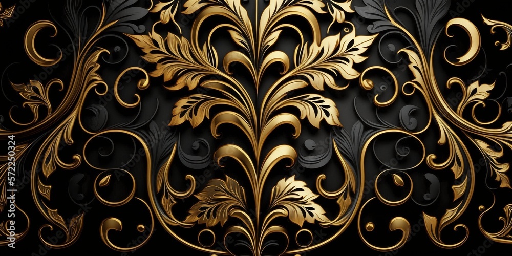 Royal Luxury Black And Gold Ornament Texture Background Royal Luxury Black And Gold Ornament Texture Background