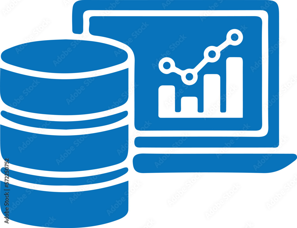 Big data icon, data transfer icon blue vector Big data icon, data transfer icon blue vector