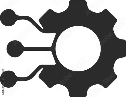 Data integration icon, data management icon black vector