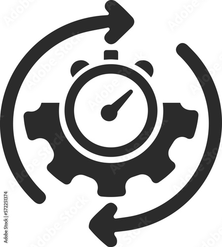 Efficiency icon, management icon black vector