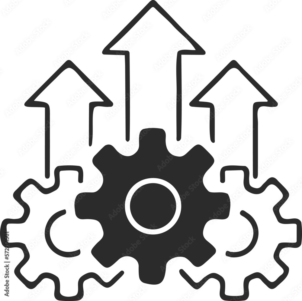 Efficiency icon, management icon black vector Efficiency icon, management icon black vector