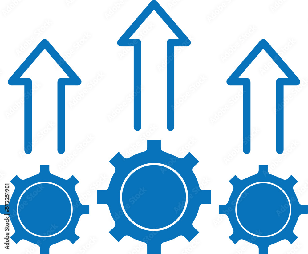 Improvement icon, progress icon blue vector Improvement icon, progress icon blue vector