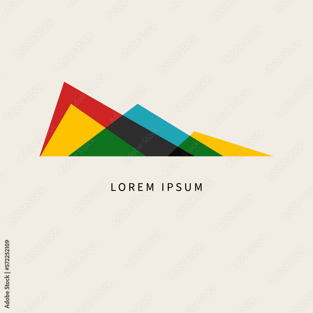 Obraz premium Abstract triangular geometric mountains logo