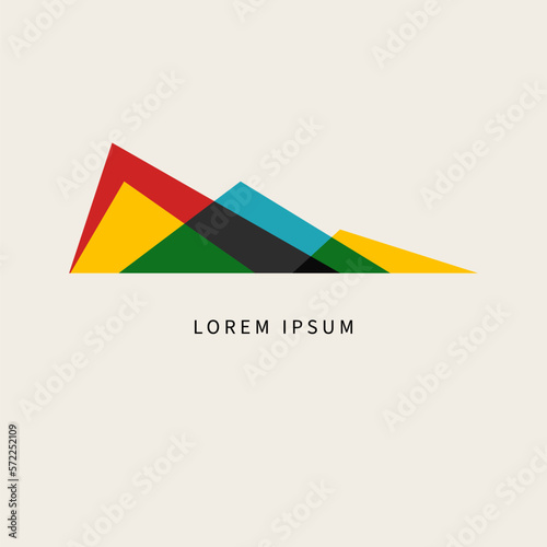 Abstract triangular geometric mountains logo