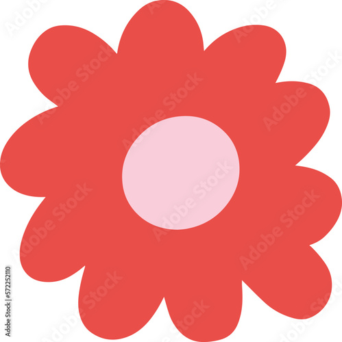 Flor redonda sencilla vectorizada a dos colores rosa y rojo (ID: 572252110)