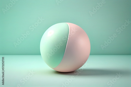 Smooth ball pastel abstract background. 3d soft and smooth spheres bubbles. Generative AI.