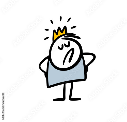Very proud stickman with crown on the head.