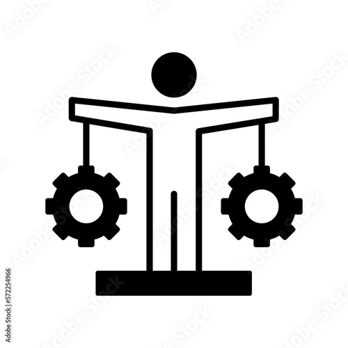 Man with cogwheel vector icon easily modify


