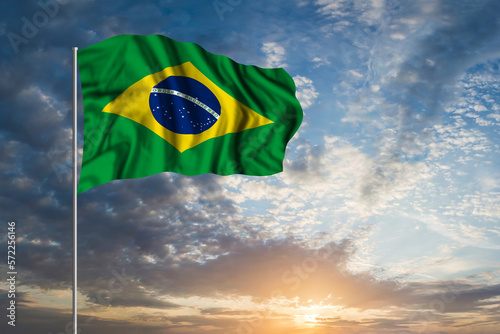 Waving National flag of Brazil