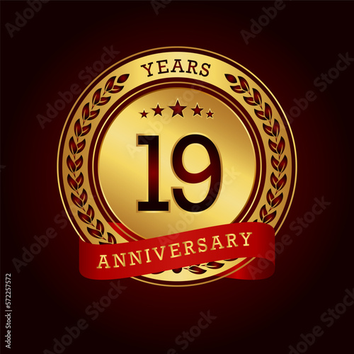19th anniversary celebration logo design. Vector Eps10