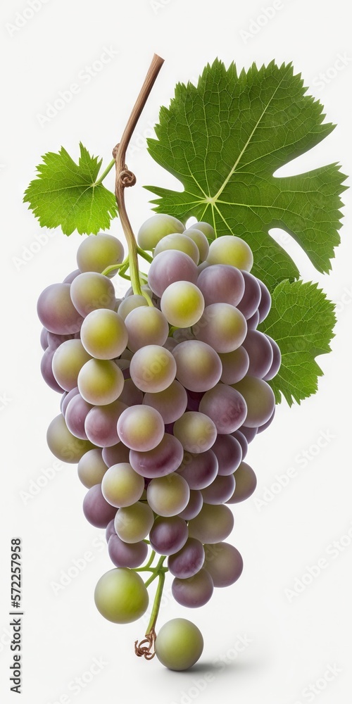 Obraz premium A bunch of grapes photoreal illustration on white background can easily be isolated generative ai