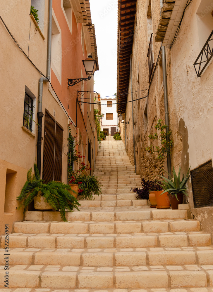 narrow street in old port city