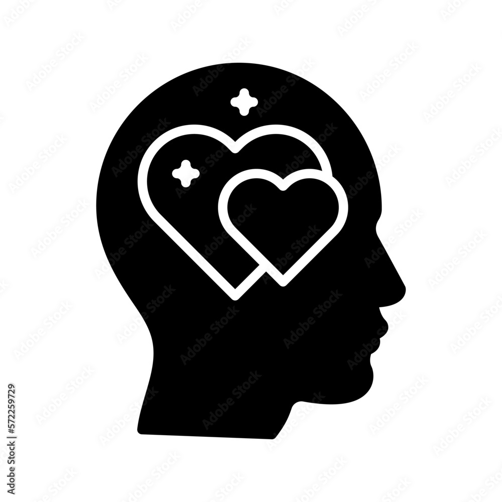 Head heart icon. sign for mobile concept and web design. vector illustration Head heart icon. sign for mobile concept and web design. vector illustration