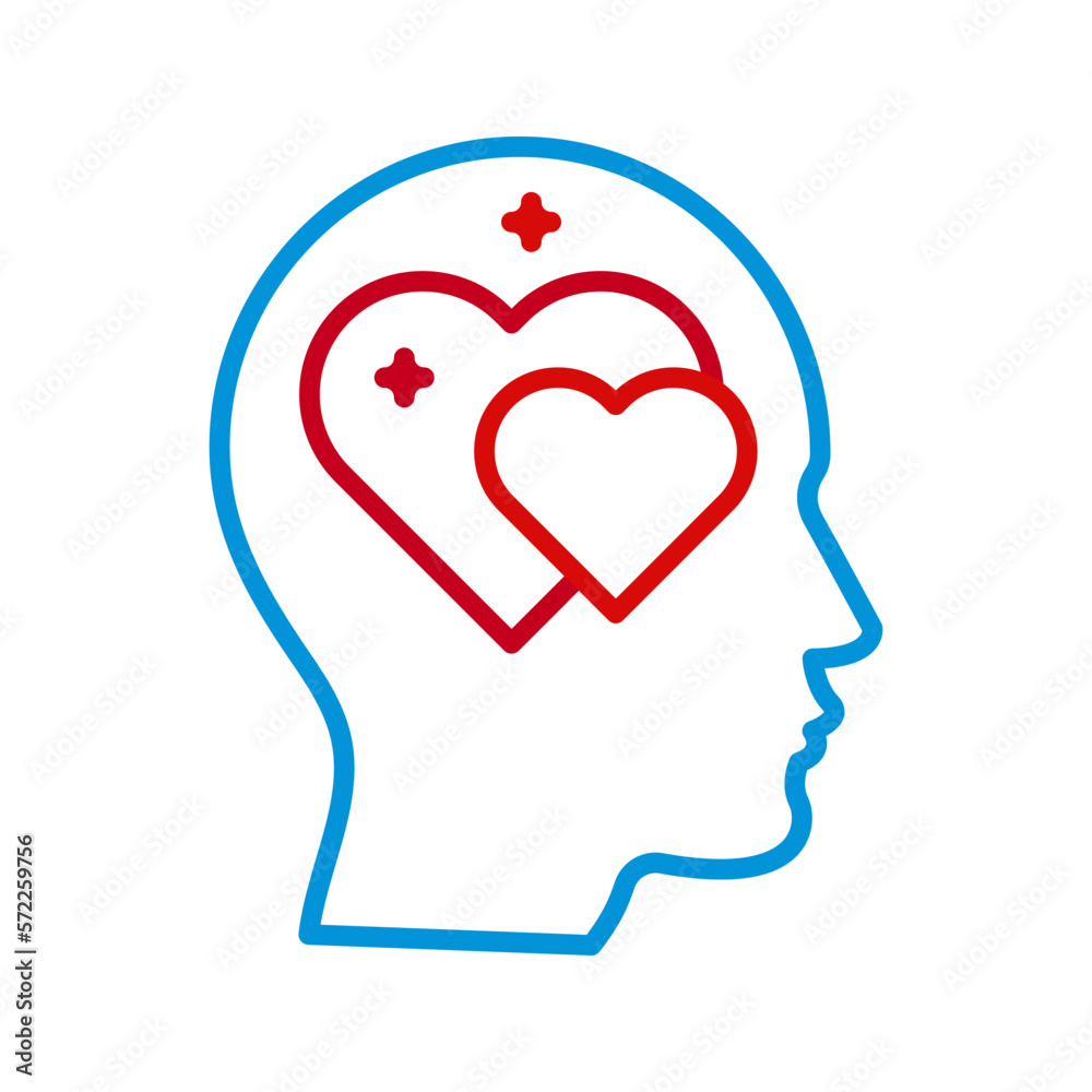 Head heart icon. sign for mobile concept and web design. vector illustration