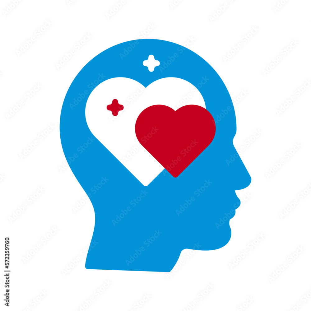 Head heart icon. sign for mobile concept and web design. vector illustration Head heart icon. sign for mobile concept and web design. vector illustration