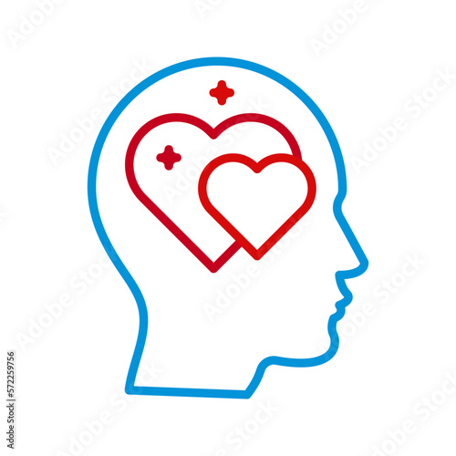 Head heart icon. sign for mobile concept and web design. vector illustration