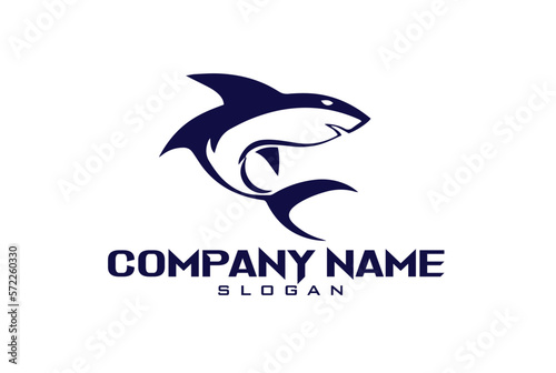 shark - vector logo, icon illustration mascot