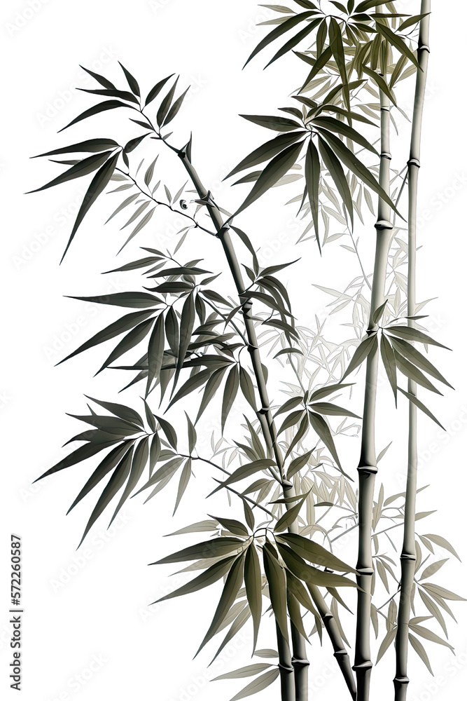 bamboo tree transparent background, ai generated