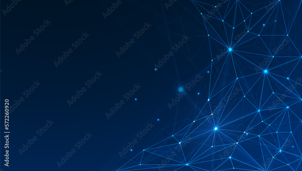Technology abstract lines and dots connection background. Connection digital data and big data concept. Digital data visualization, illustration
