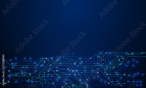 Technology abstract circuit board texture background. High-tech futuristic circuit board banner wallpaper. Digital data. Engineering electronic motherboard illustration