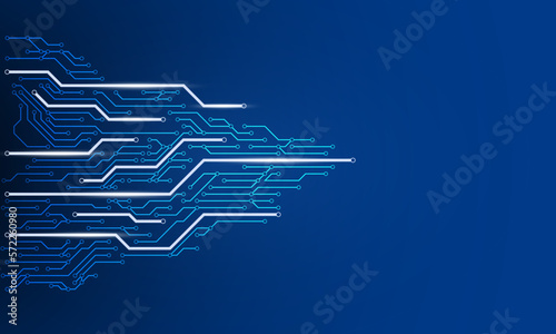 Circuit board texture background design. Waves flow. Quantum explosion technology. Quantum computer technologies concept. Futuristic blue circuit board background vector motherboard